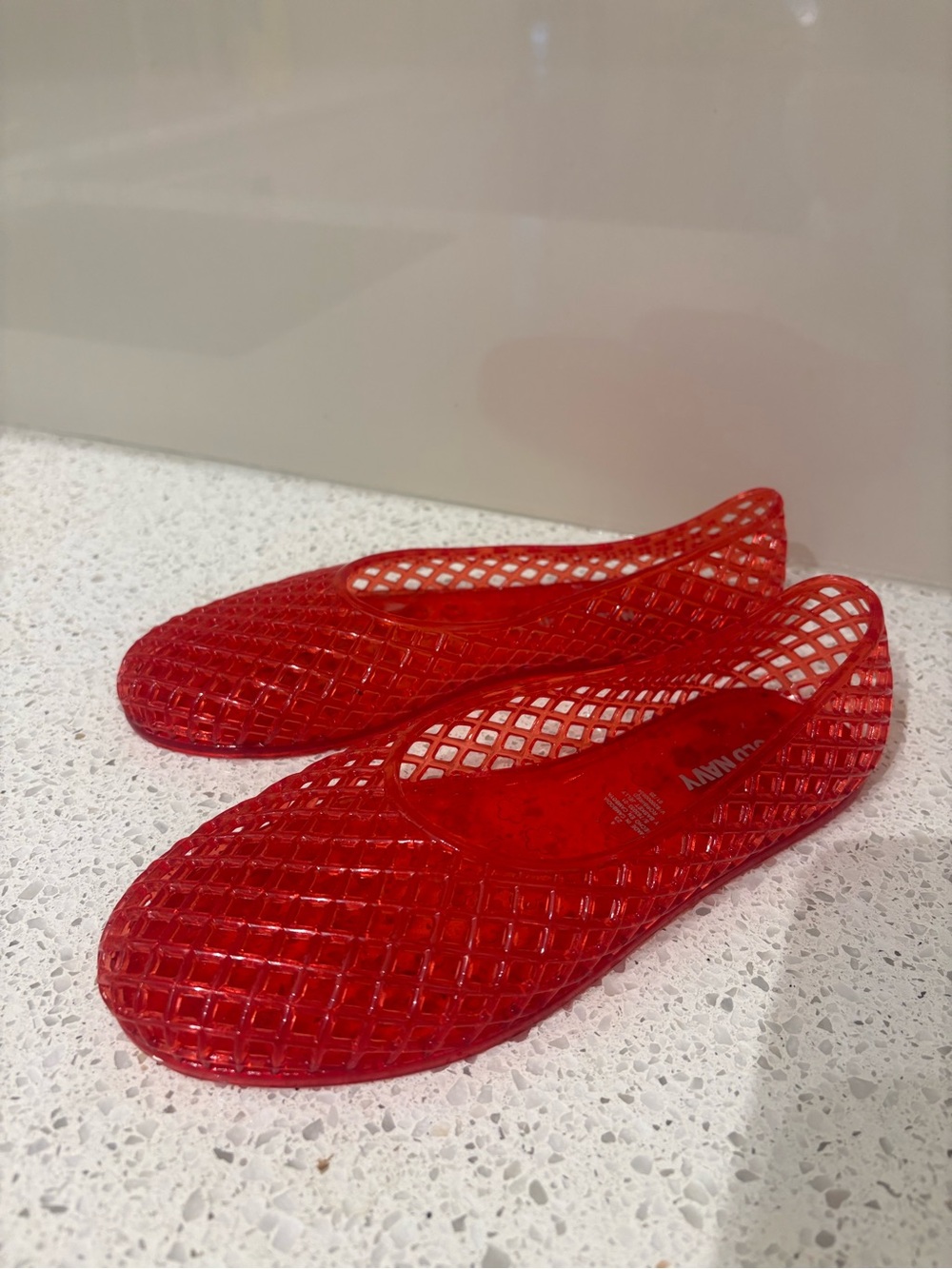 Old Navy Red Jelly Lattice Flats